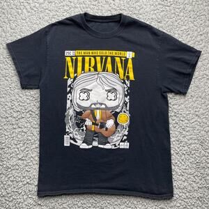 Nirvana Funko Pop Shirt Mens Small Black Kurt Cobain Metal Rock Band